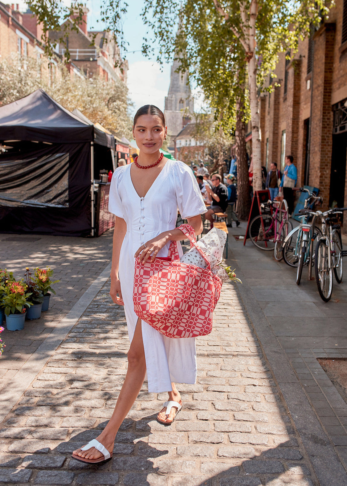 Fiore Tote - Cherry Red