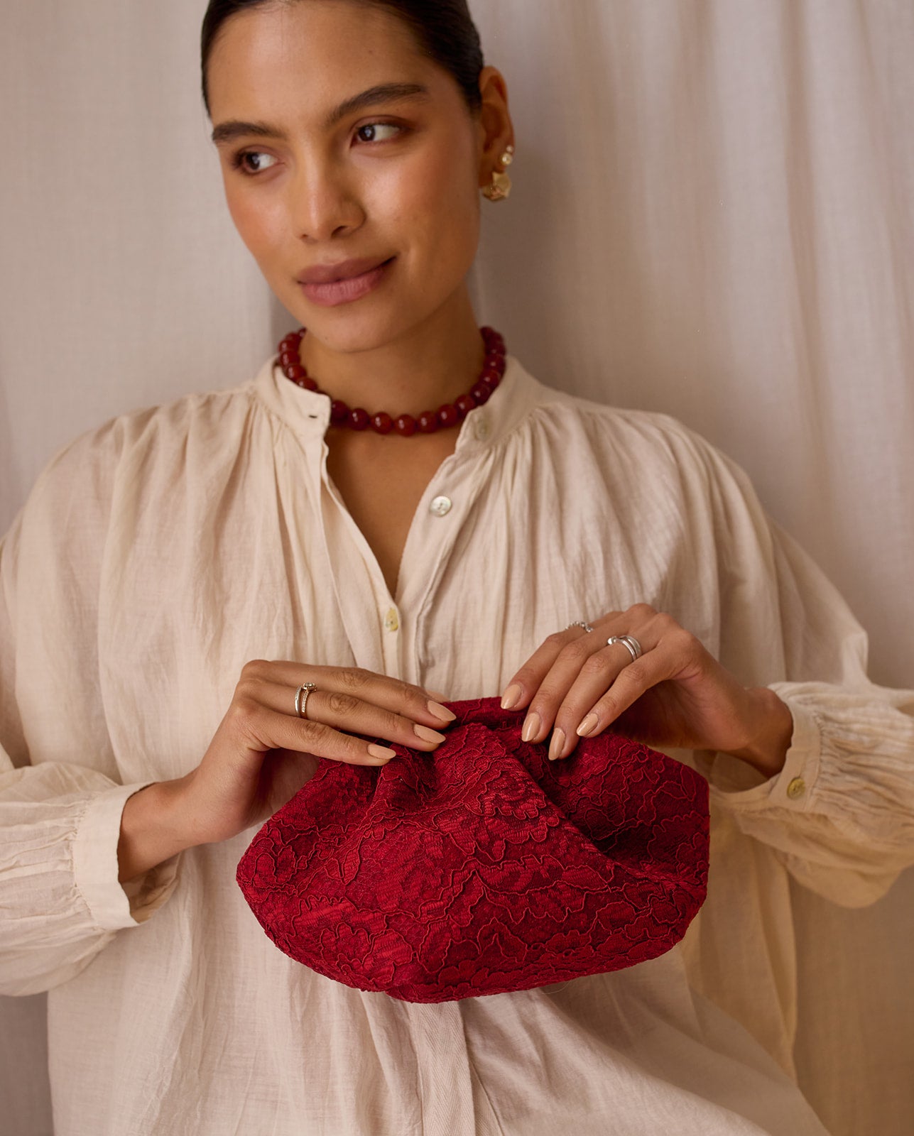 La Piccolina Clutch - Red Lace