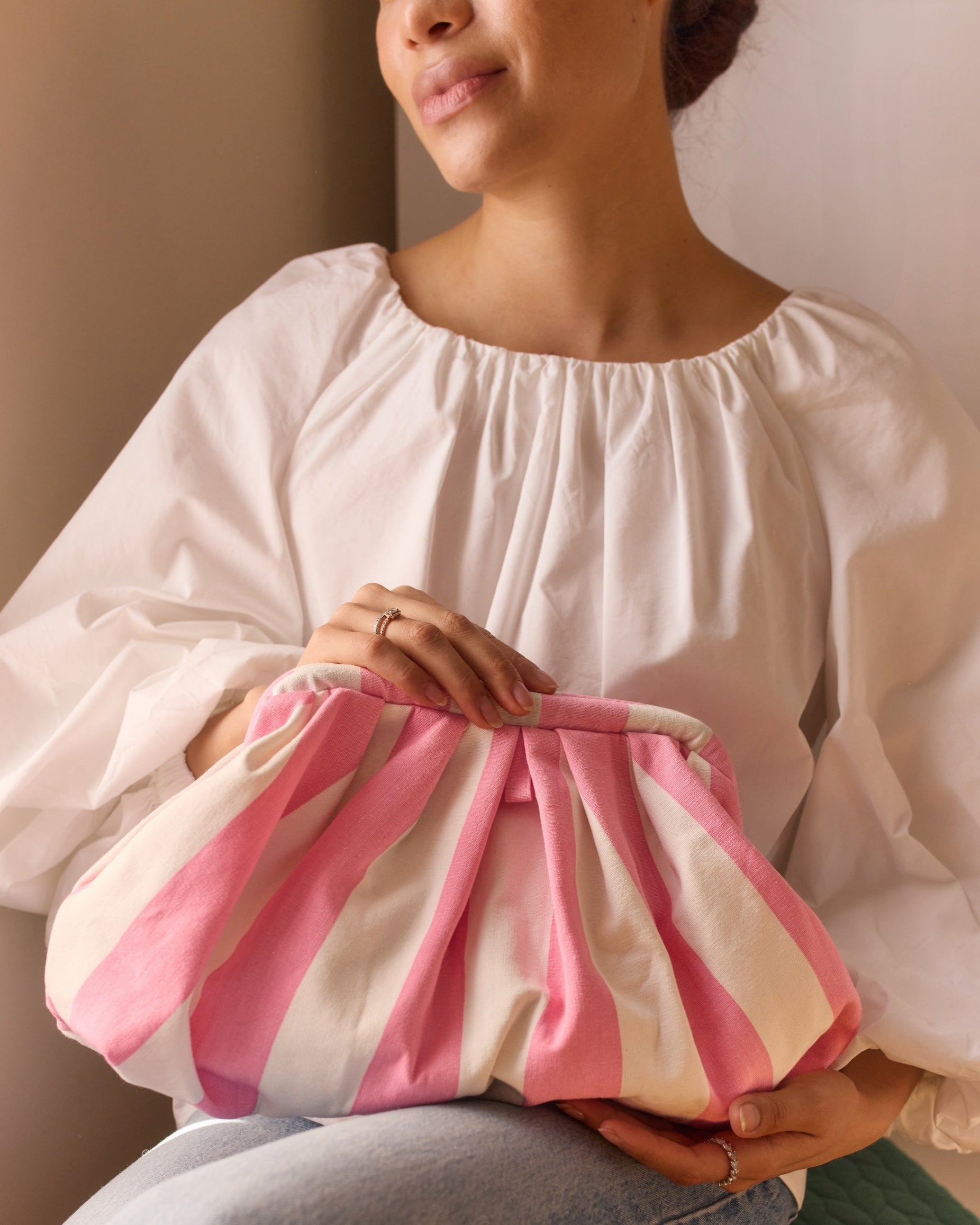 Riga Clutch - Pink/White