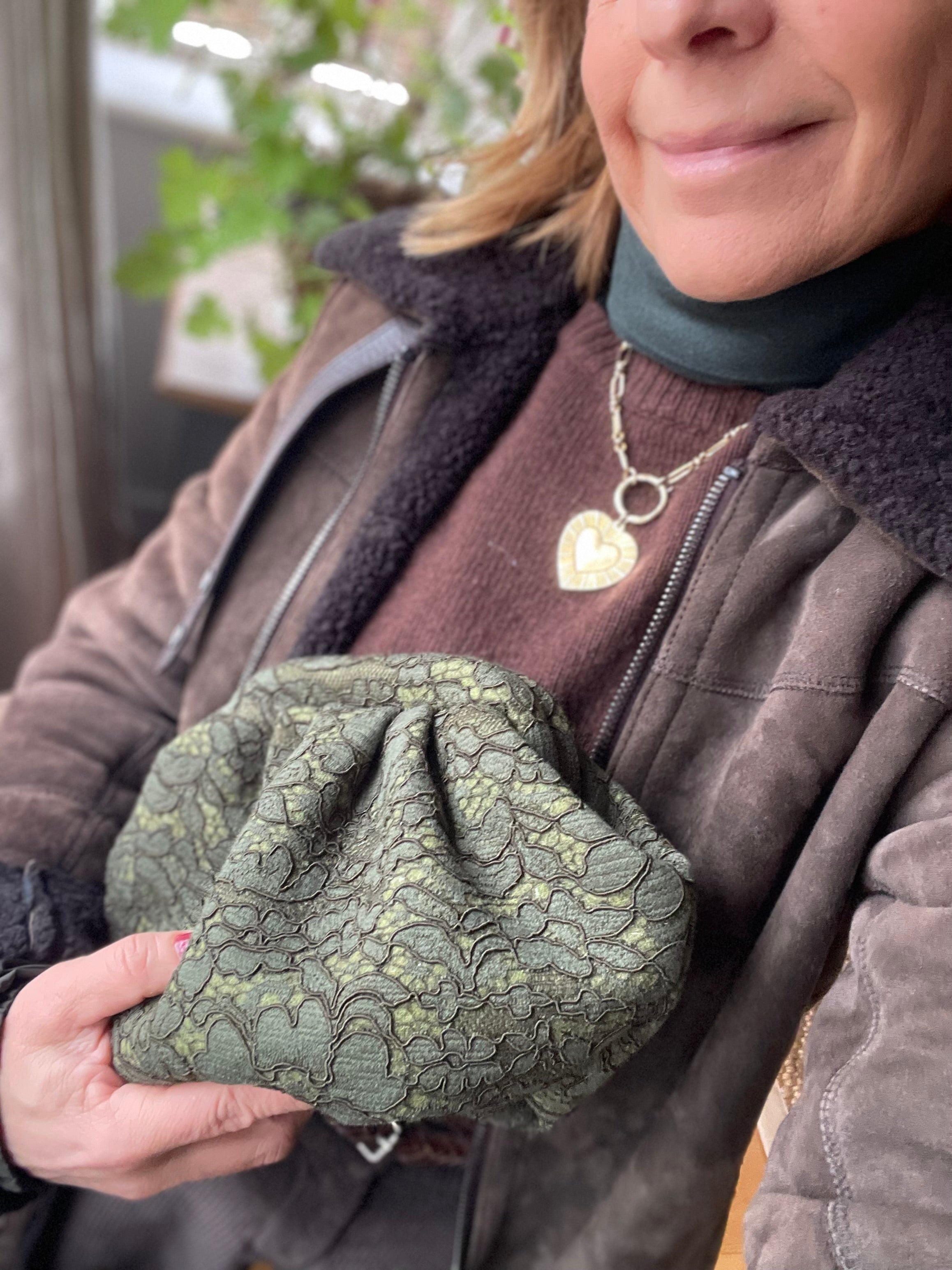 La Piccolina Clutch - Green Lace