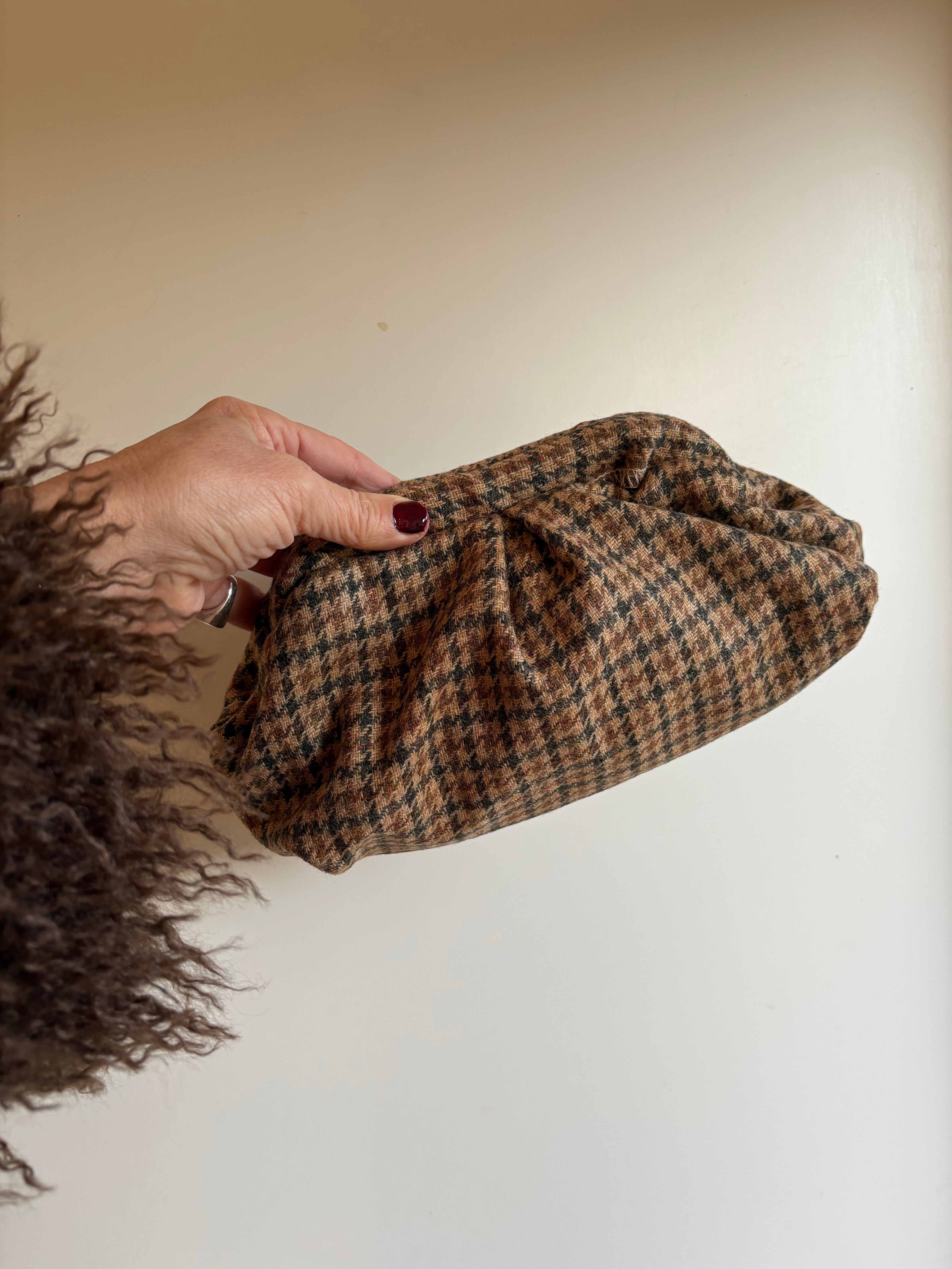 Minuta - pied de poule mini clutch