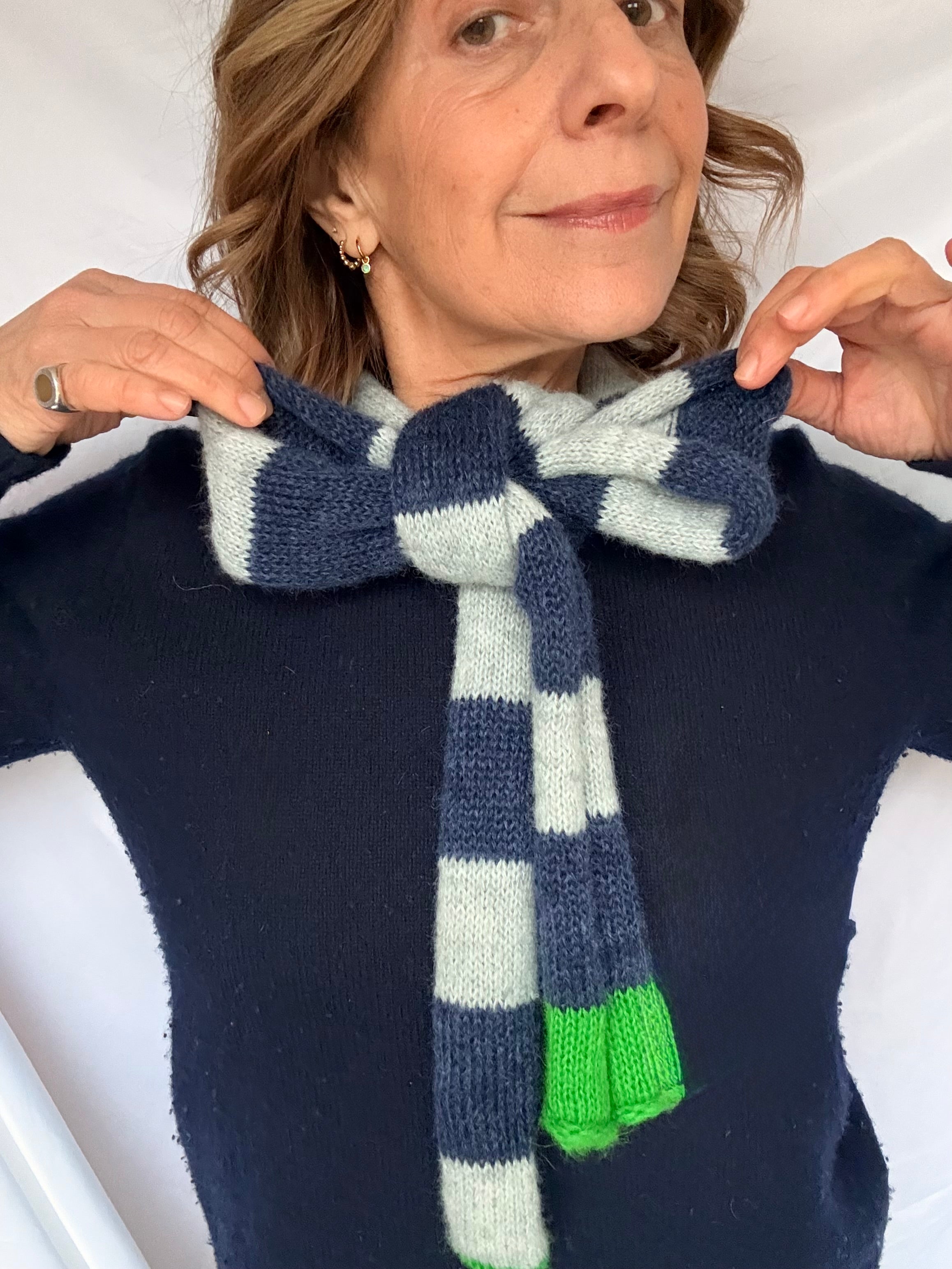 Collane stripy scarf - navy/grey