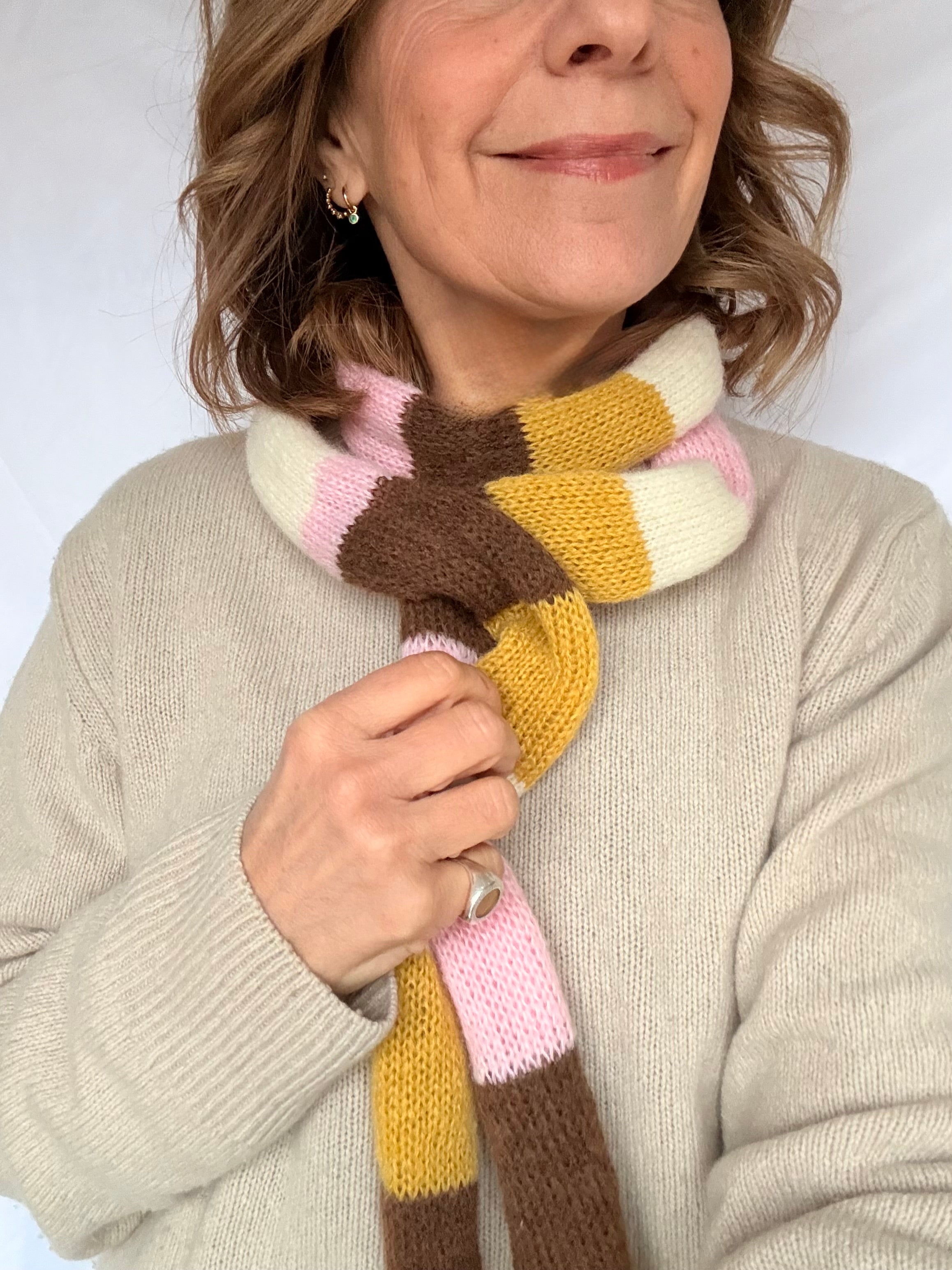 Collane stripy scarf - yellow/brown