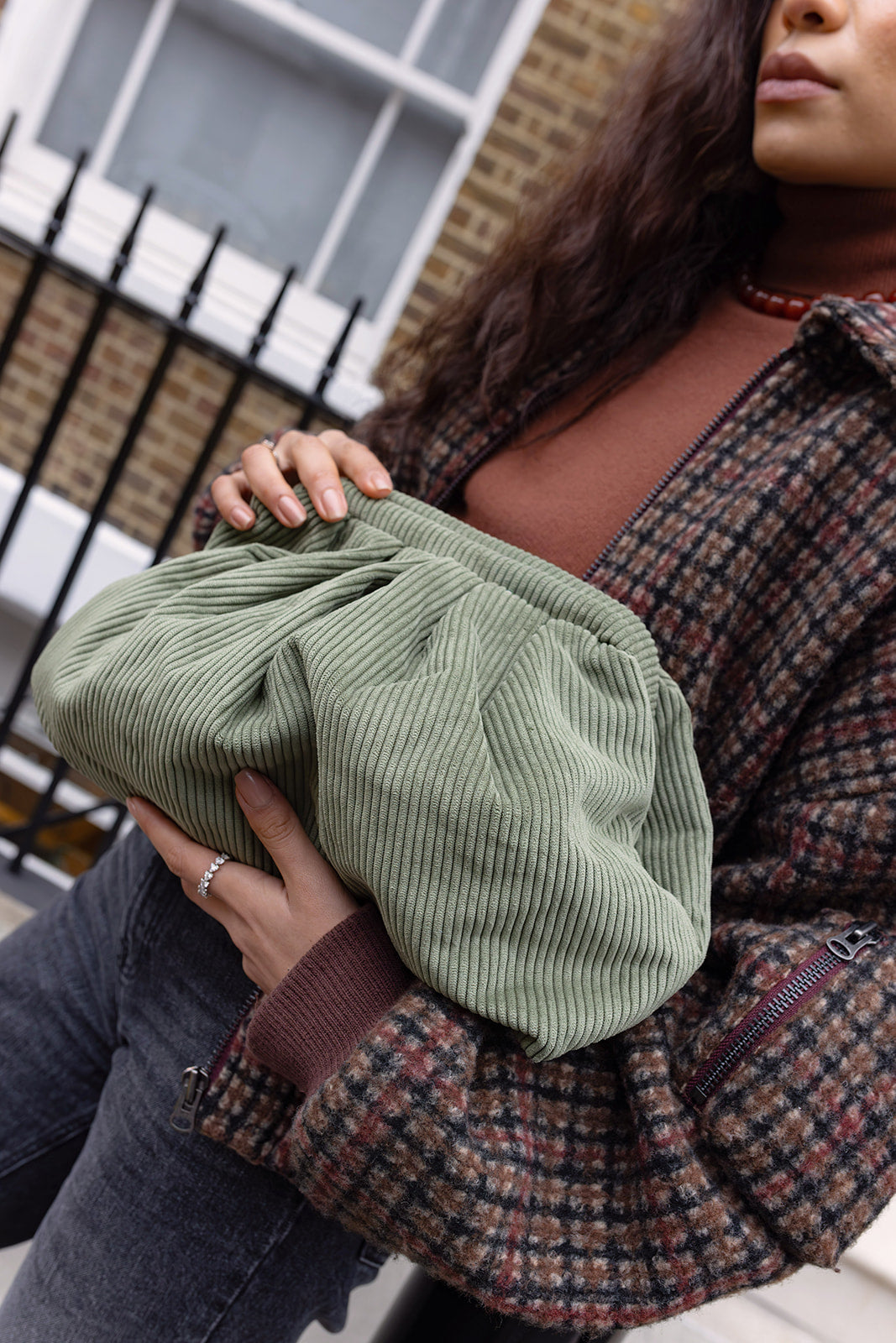 Lecce Clutch - Khaki Green