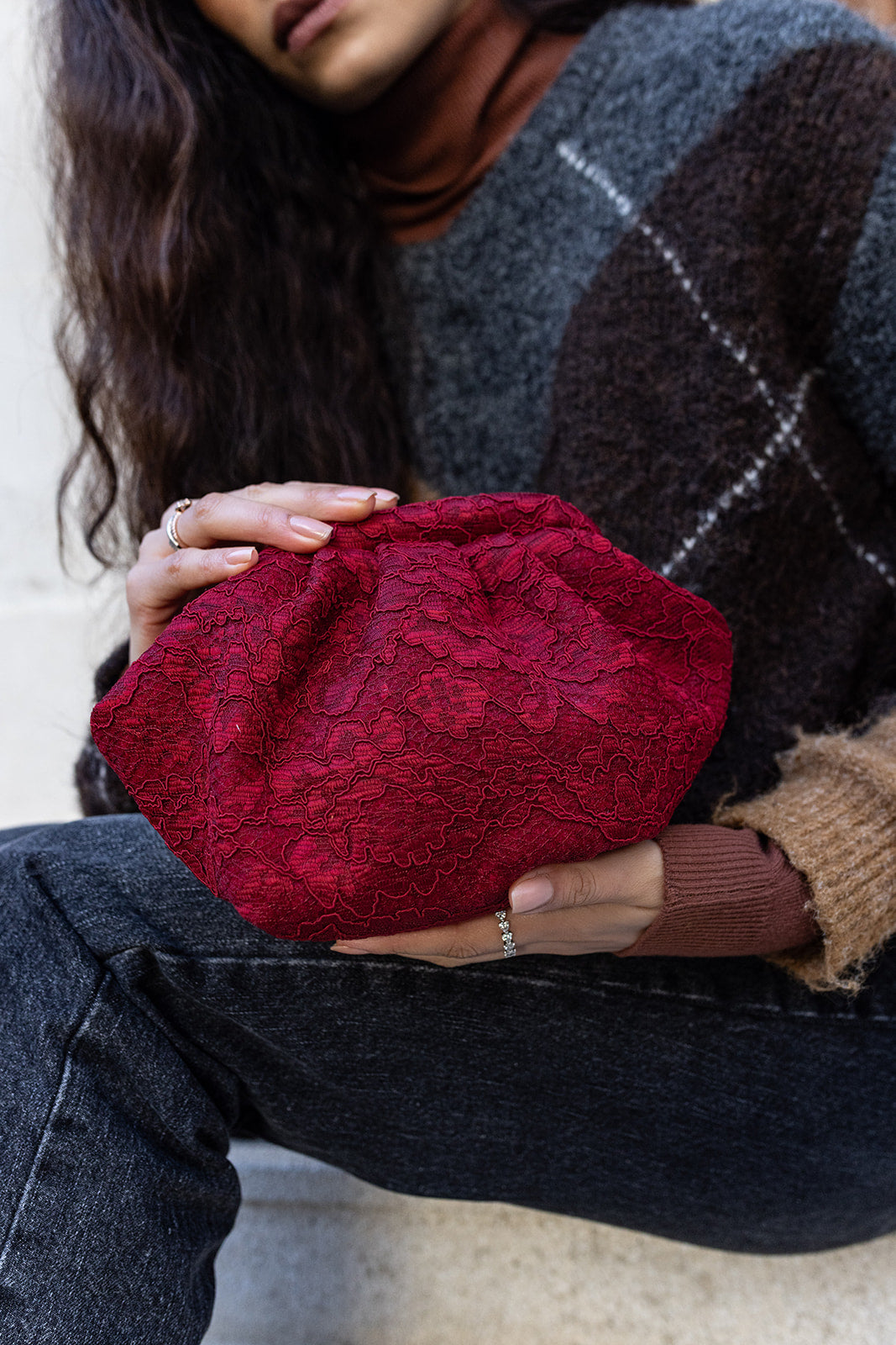 La Piccolina Clutch - Red Lace