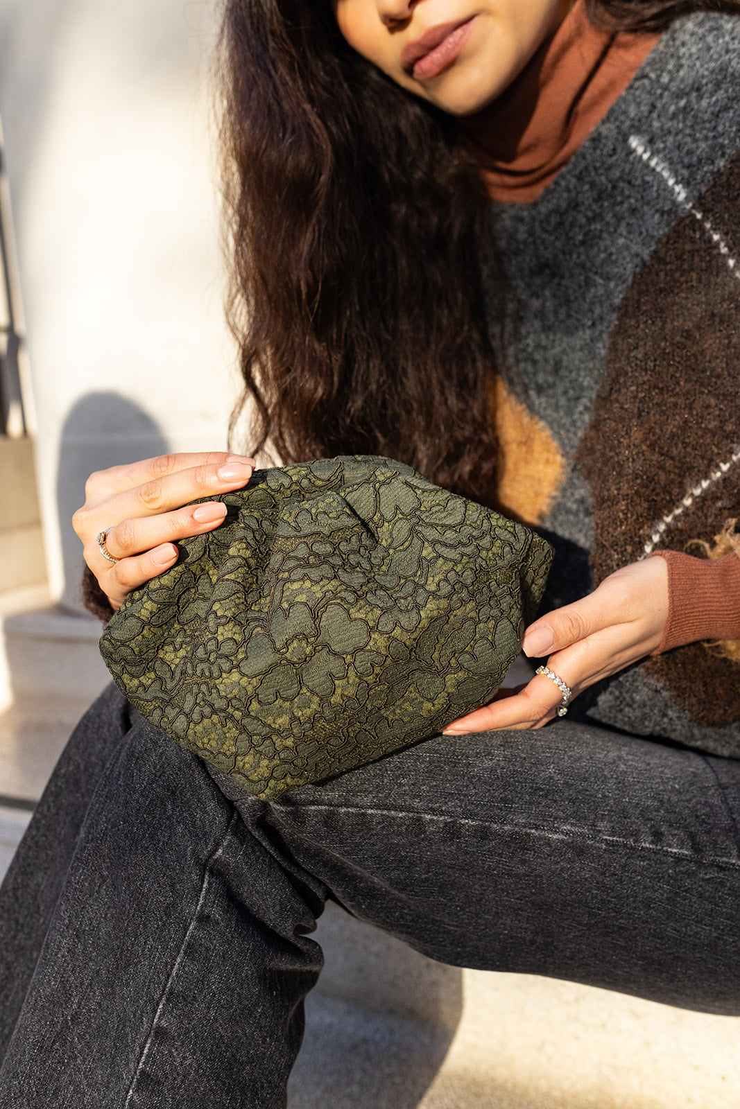 La Piccolina Clutch - Green Lace