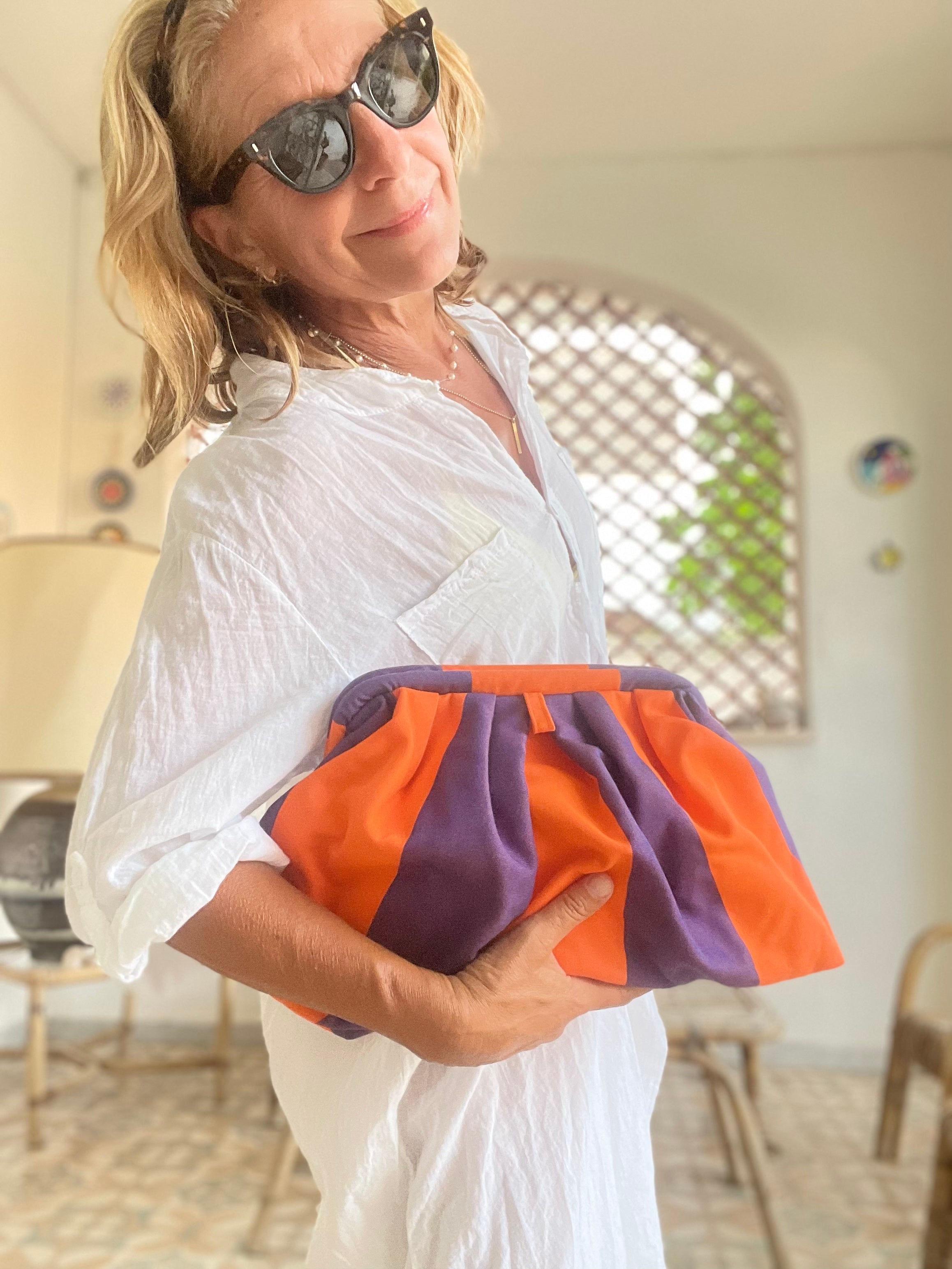 Riga Clutch - Purple/Orange