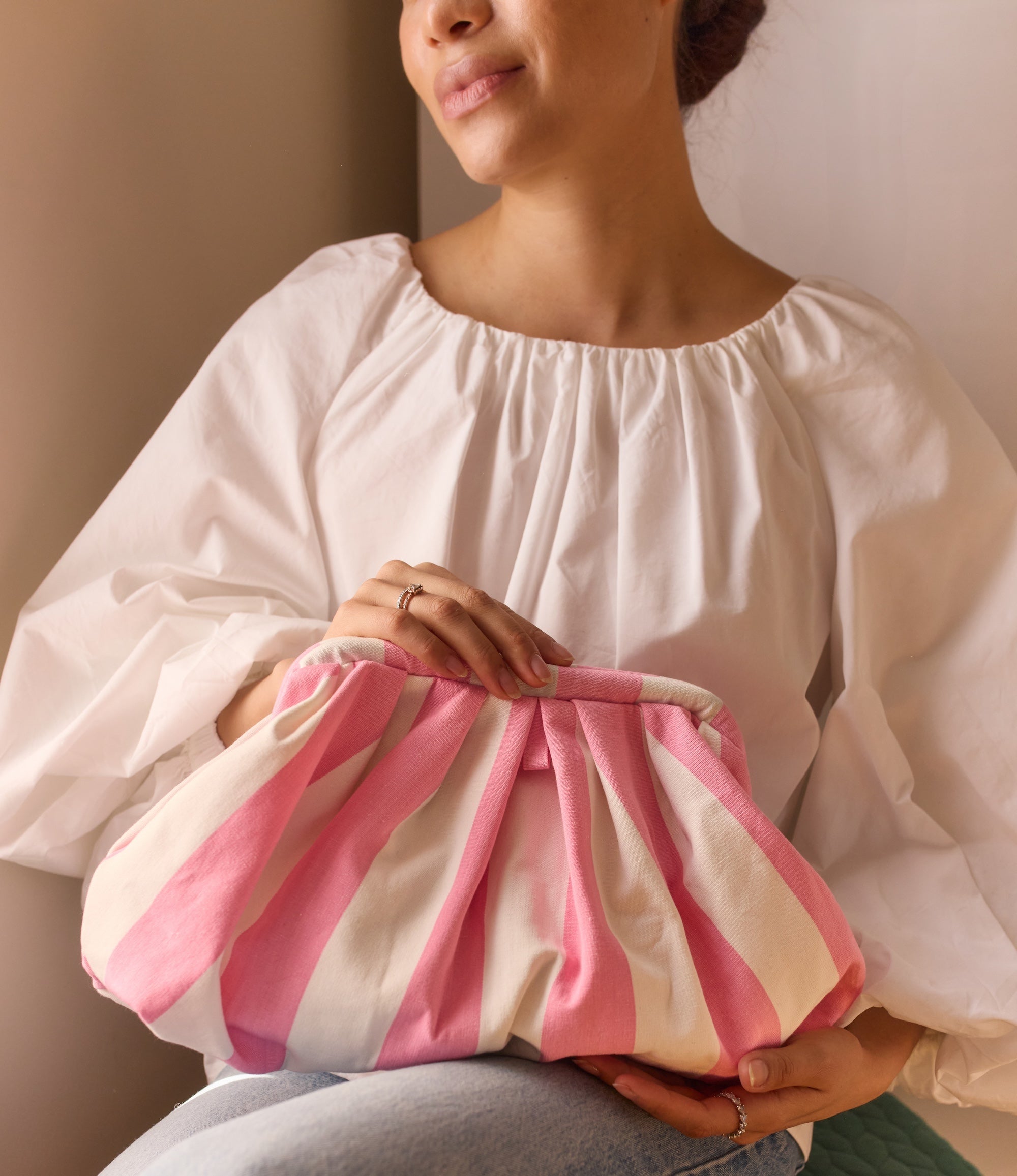 Riga Clutch - Pink/White