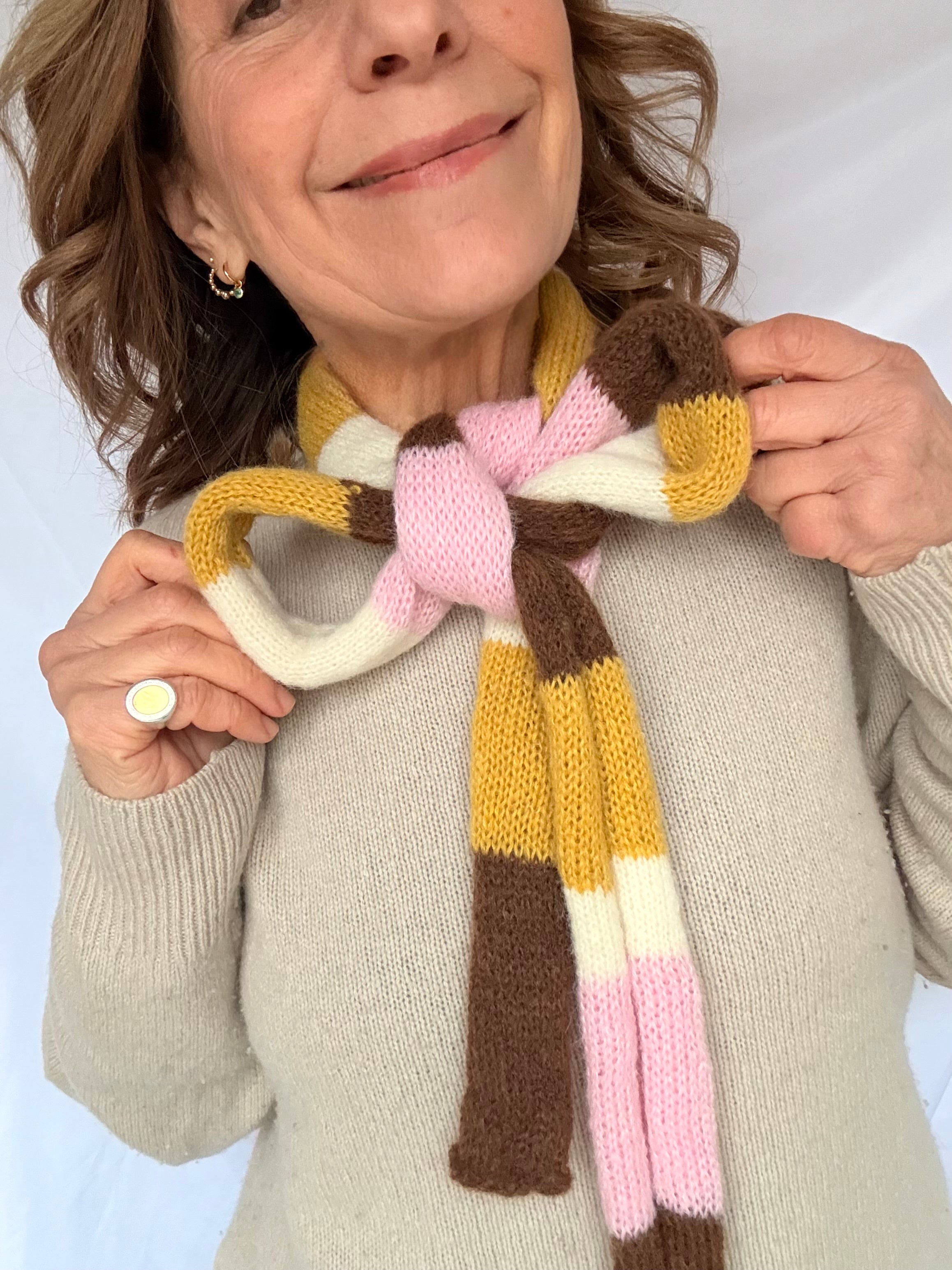 Collane stripy scarf - yellow/brown