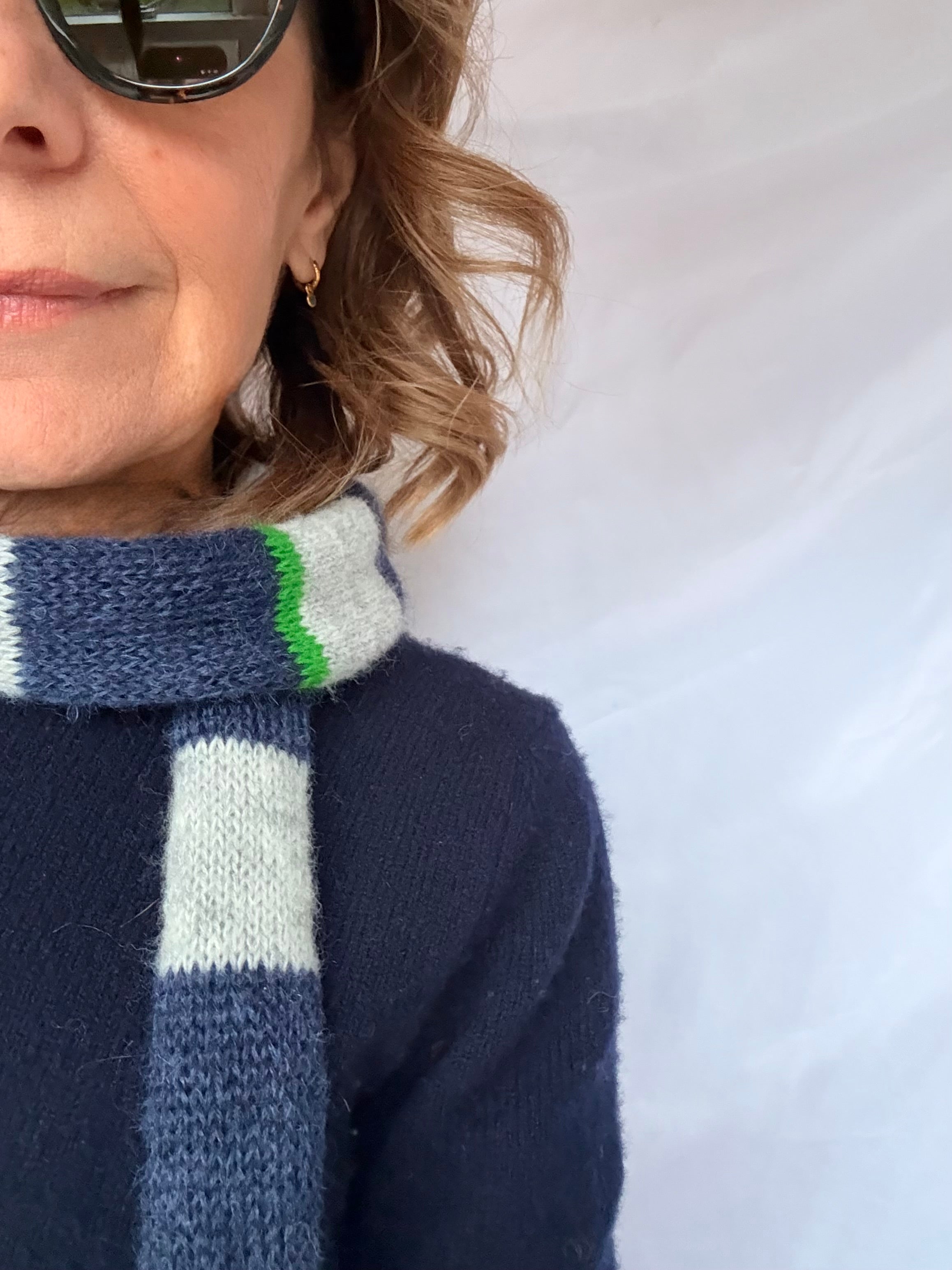 Collane stripy scarf - navy/grey