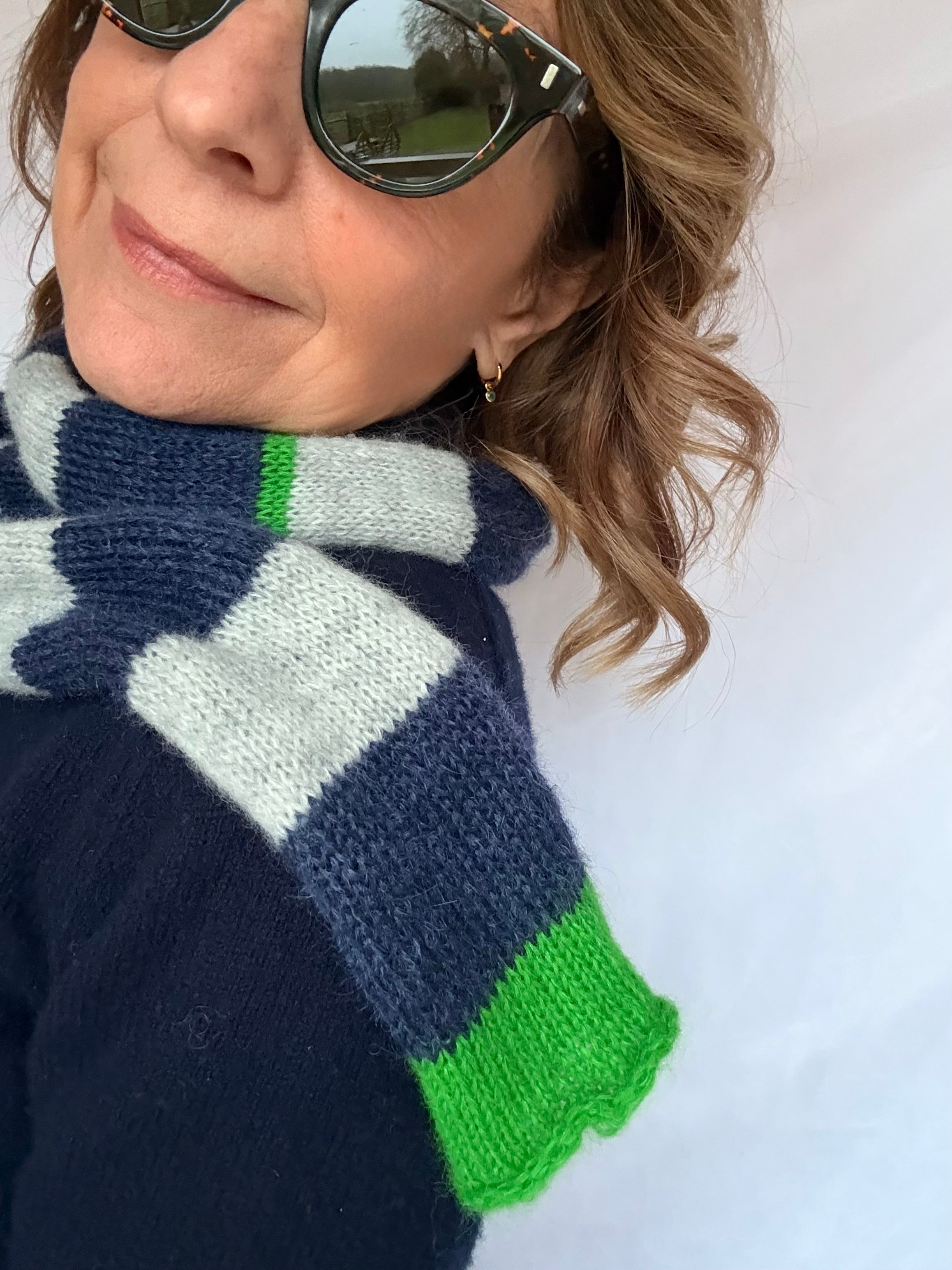 Collane stripy scarf - navy/grey