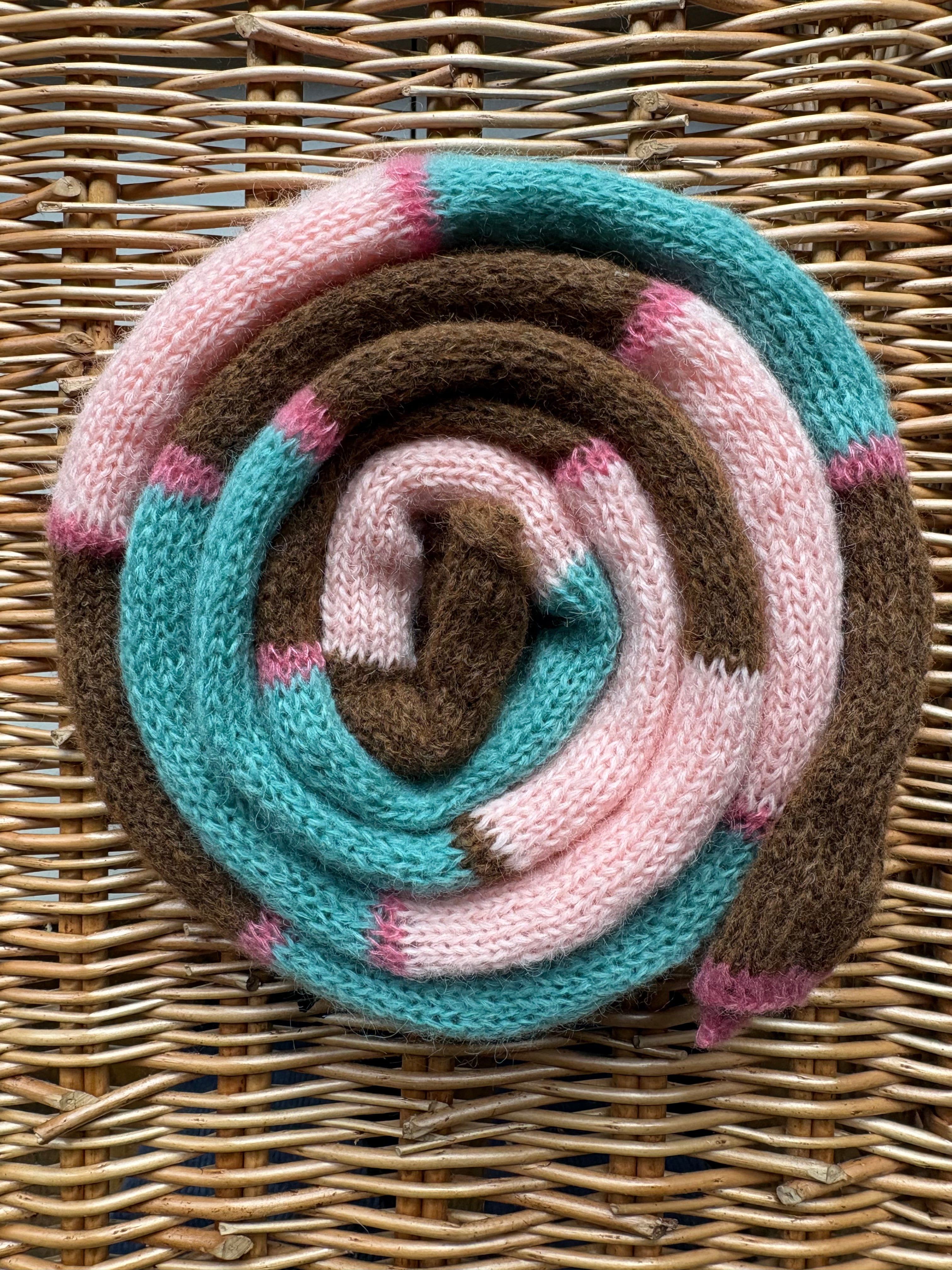 Collane stripy scarf - pink/turquoise